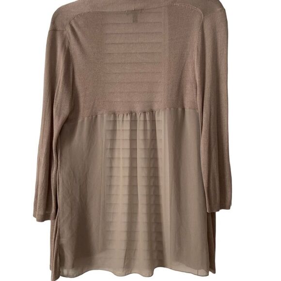 Express Taupe Waterfall Cardigan Sweater Size M Rayon Polyester - Picture 2 of 8